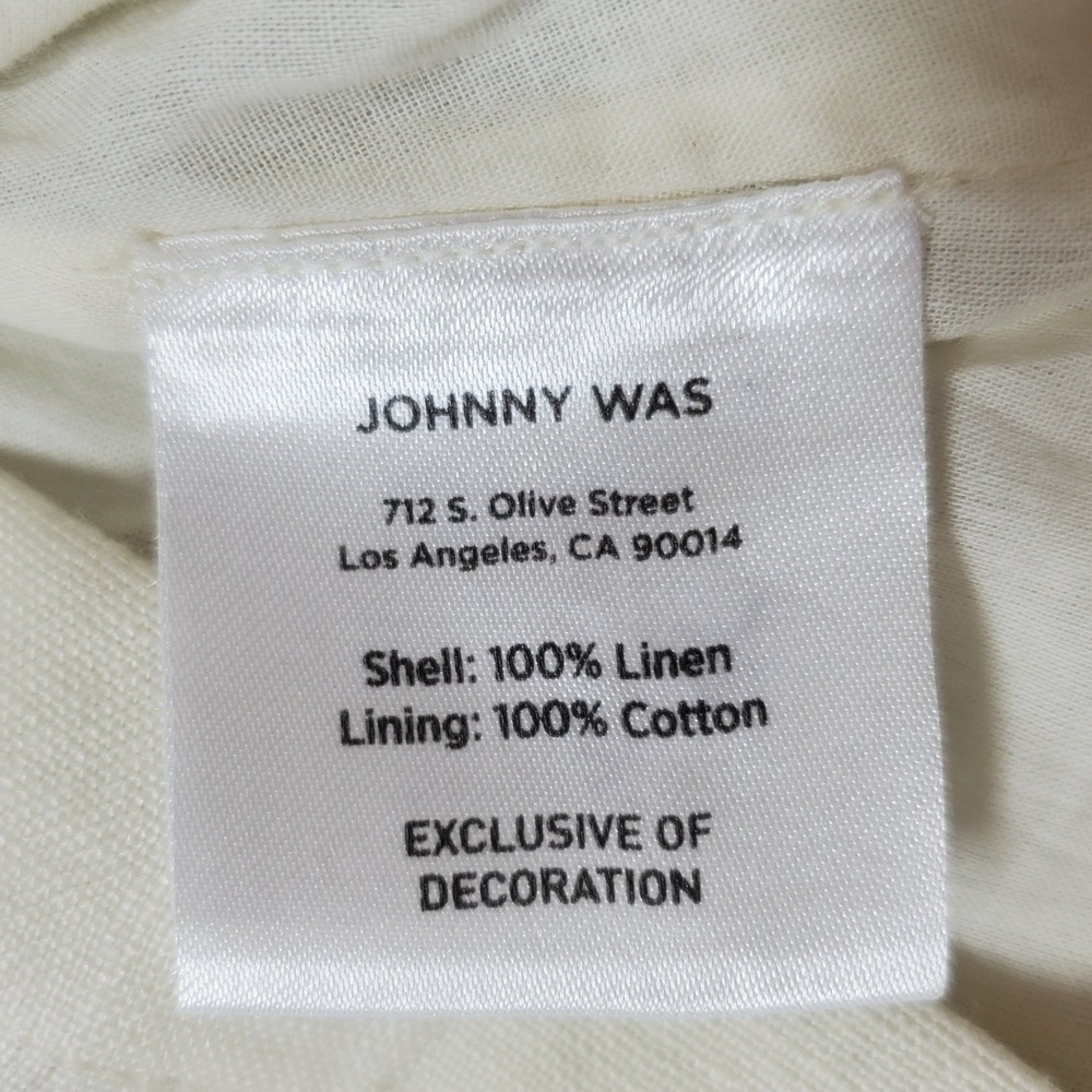Johnny Was Cassady Tank Top Womens M Embroidered Beaded Linen Palomas Island New - Picture 6 of 16